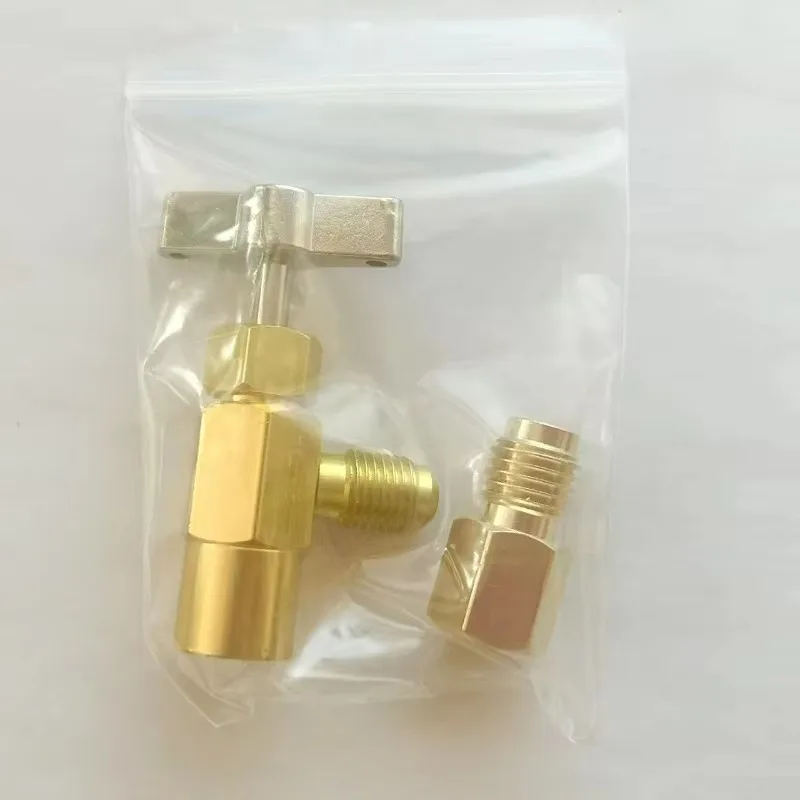 R-134A Automotive Air Conditioner Refrigerant Can Dispensing Bottle Tap Opener Valve 1/2ACME Outer 1/4 Thread Adapter