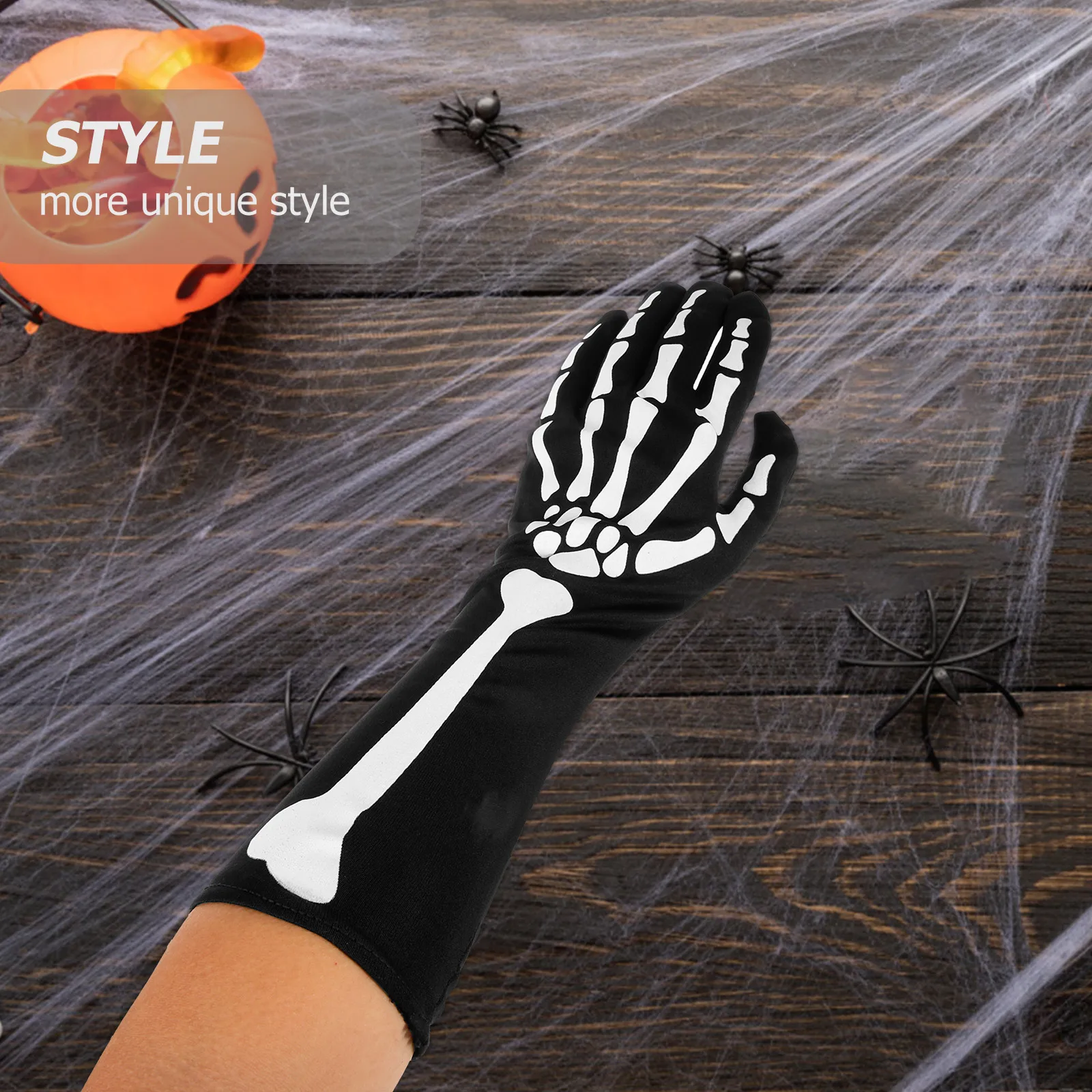

Gloves 37cm Long Black Eva Foam Full Finger Halloween Cosplay Party Accessories Lightweight Breathable Comfortable Fits