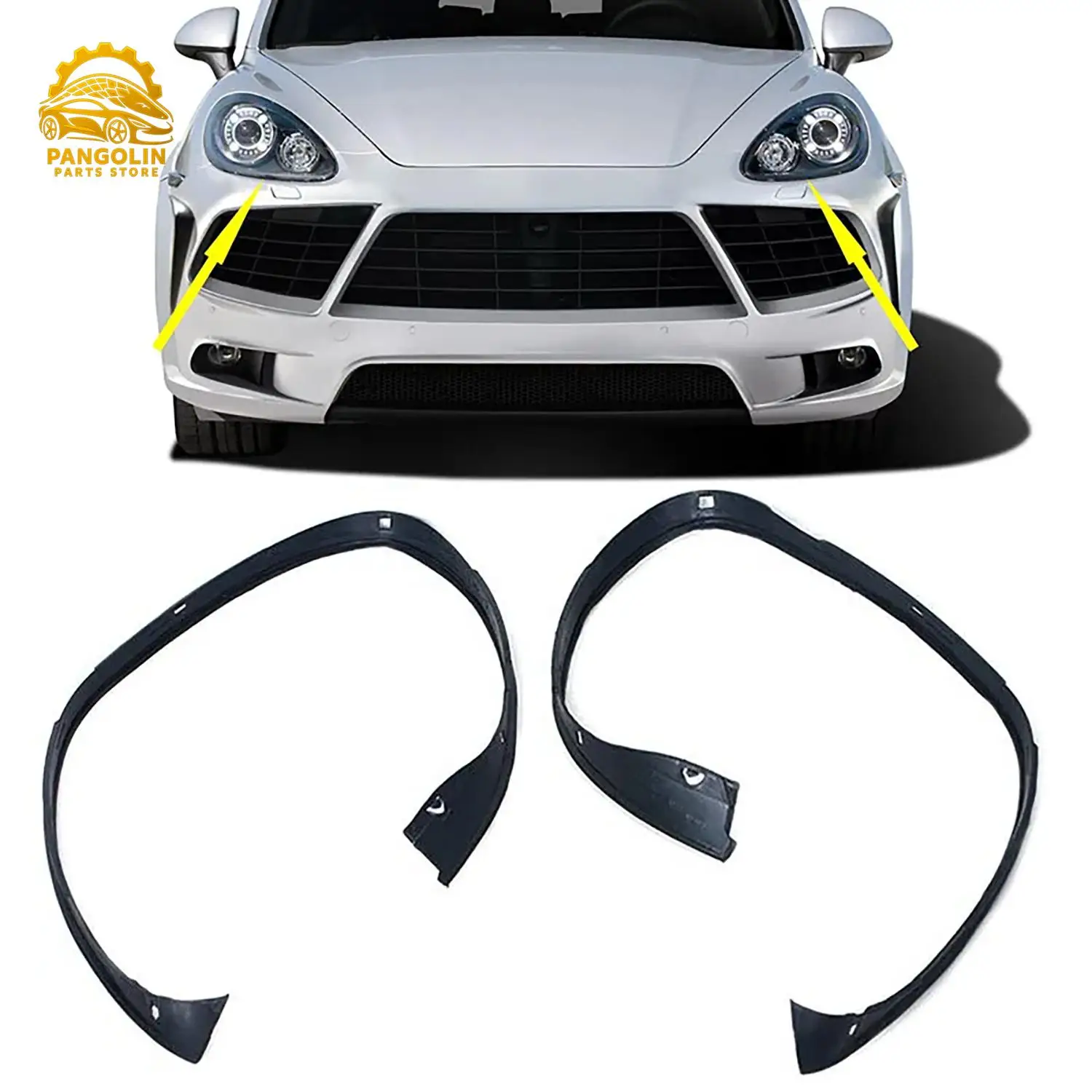 

Pair Rubber Headlamp Sealing Trim Decorative Strip For Porsche Cayenne 2011-2014 Front Left Right Replacement Parts
