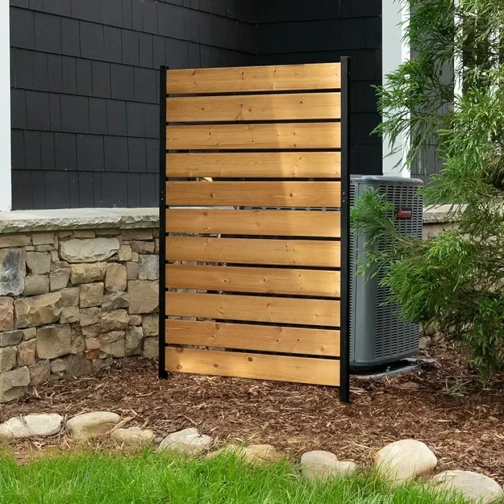 Privacy Fence Screen 5ft H X 3.2ft W Concord Wood Perfect to Hide Trash Cans (1-Panel) Fence for Garden
