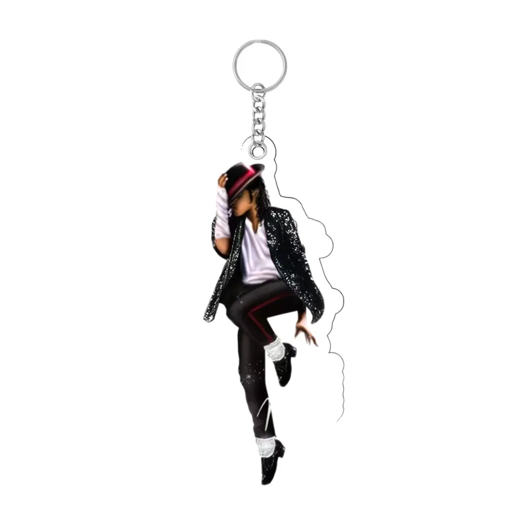 Fashion Acrylic Pendant MJ Keychain, Michael Jackson Decor Accessory, Collectible Ornament for Gift Bag and School Backpack view 5