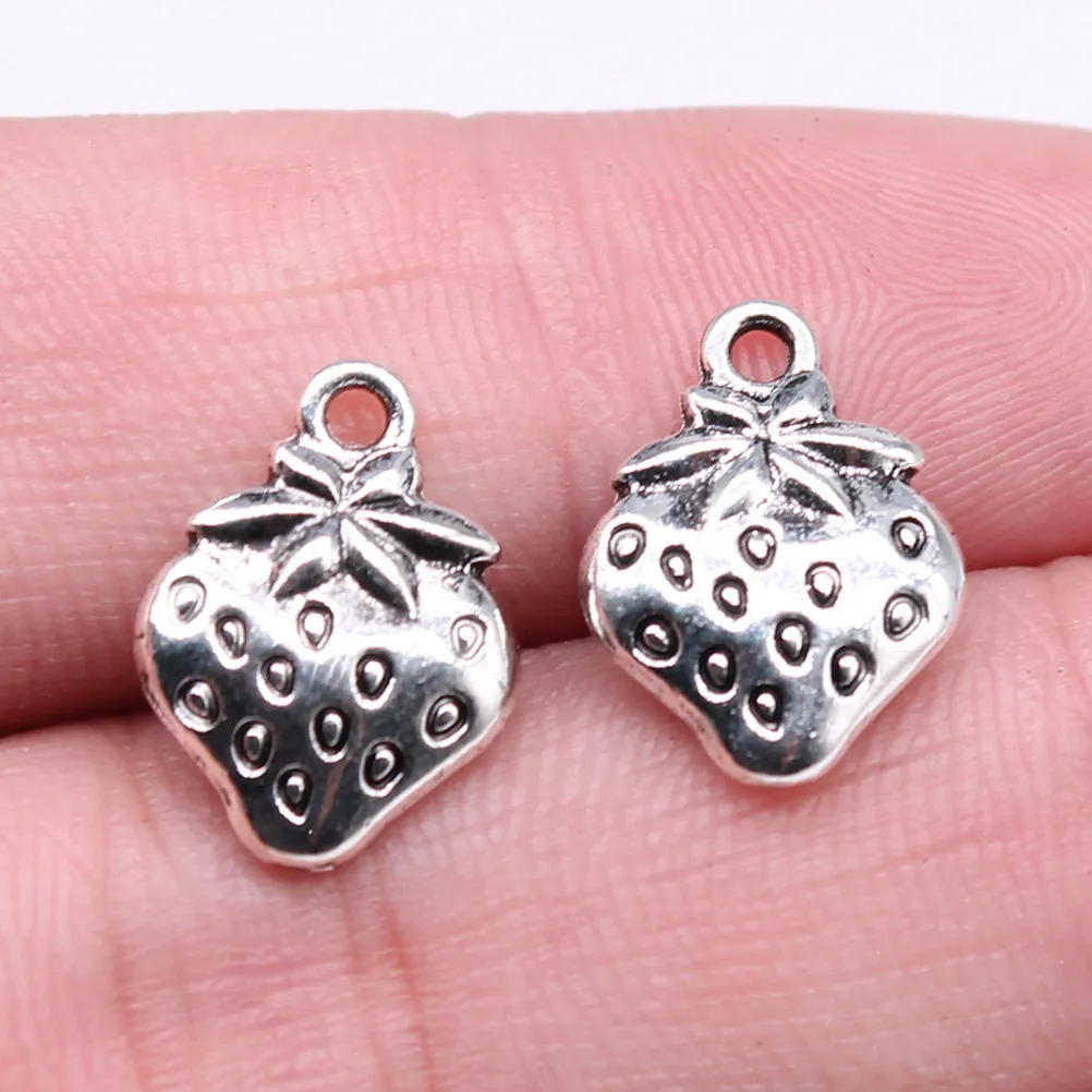 50Pcs Alloy Strawberry Shape Jewelry Charms DIY Craft Supplies Creative Pendants for Bracelet Necklace Earrings Jewelry Making