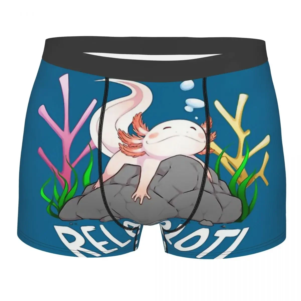 Axolotl Lover Walking Fish Relaxolotl Cute Relaxing On A Rock Underpants Cotton Panties Male Underwear Sexy Shorts Boxer Briefs