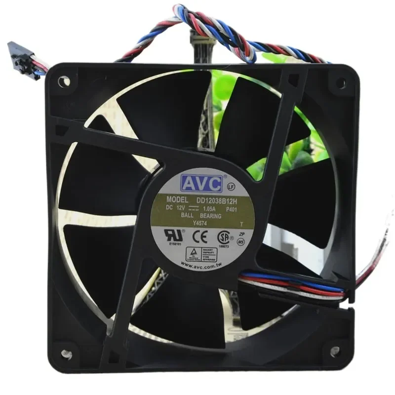 For Taiwan AVC DD12038B12H 12cm Fan Air Volume 110 CFM PWM Temperature Control and Speed Regulation