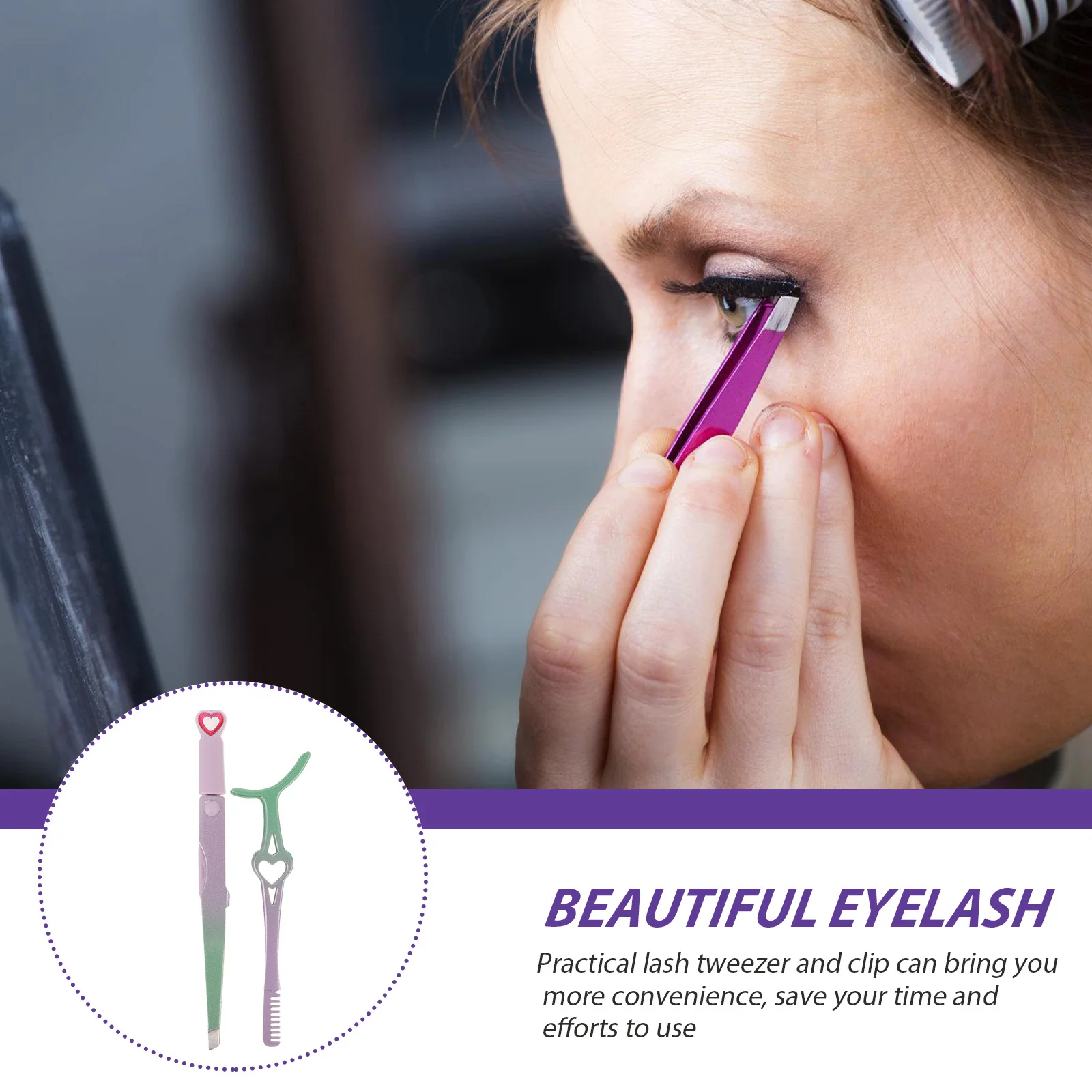 

1Set Lash Tweezer Set Professional Eyelash Applicator Tool Comfort Grip for Makeup Routine Long-Lasting Beauty Tools for Women