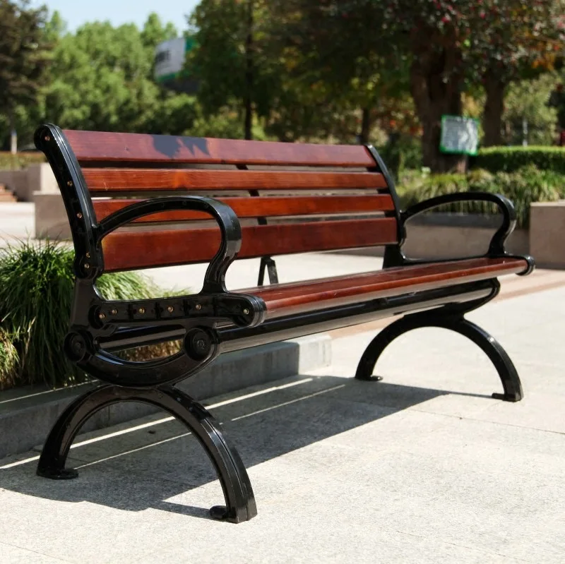 مقعد خارجي للحديقة كرسي مربع للترفيه كرسي بارك كرسي خلفي من الخشب الصلب مقعد من الخشب المضاد للتآكل