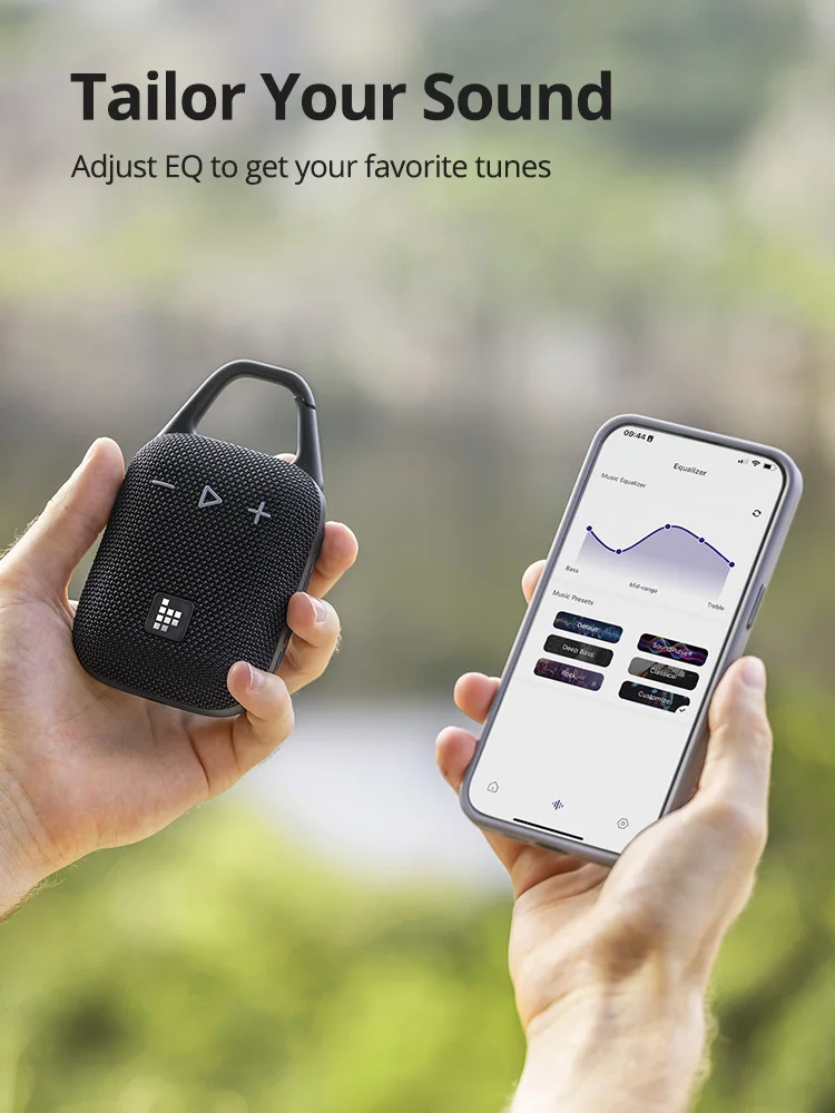 Tronsmart Mirtune H1 Speaker Bluetooth Portable Speaker with Hook, IPX7 Waterproof, 20H Playtime, TWS, for Camping, Hiking
