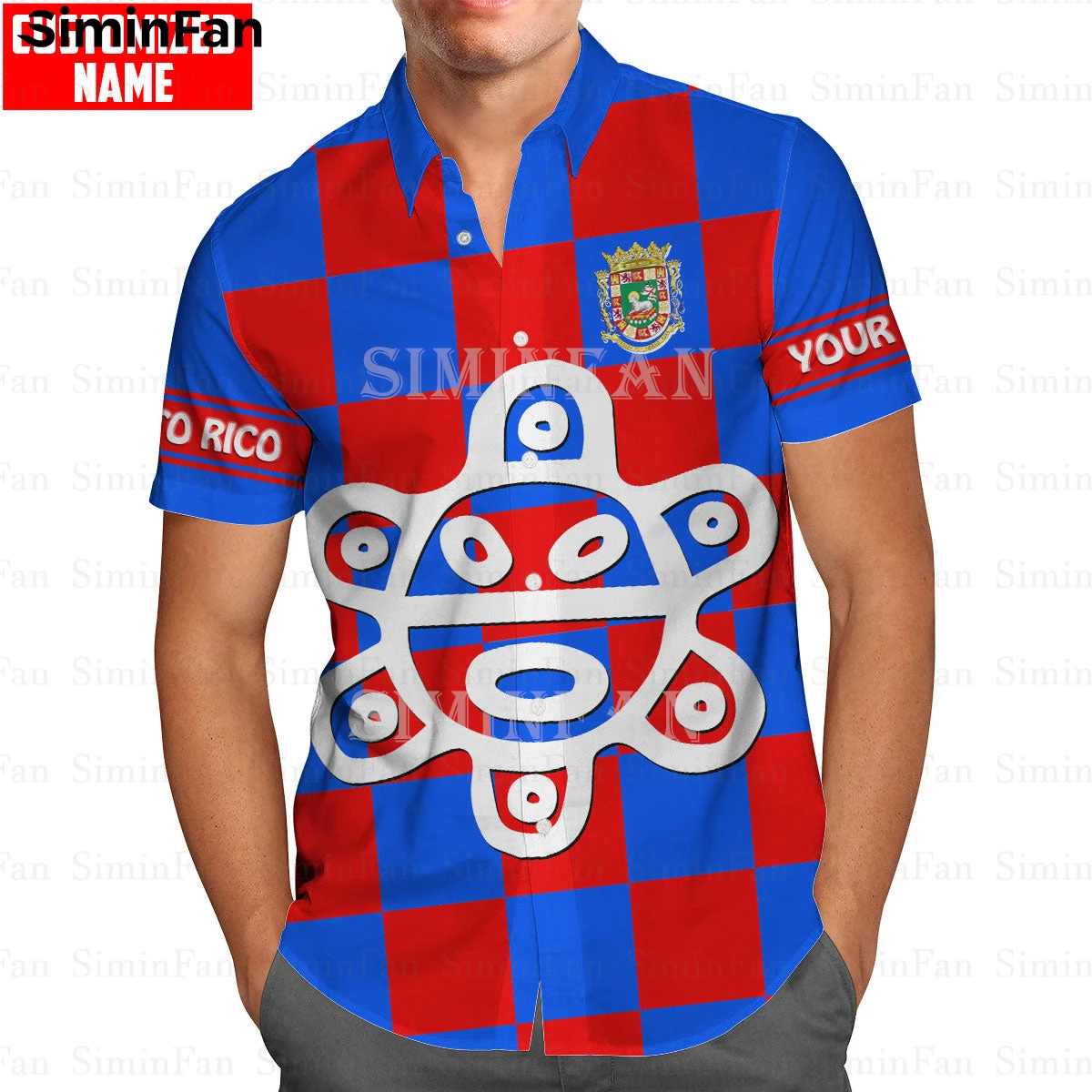 Puerto Rico Boricua Frog 3D Printed Mens Hawaiian Aloha Shirts Male Camisa Summer Beach T-Shirt Unisex Tee Top Red Blue Black T1