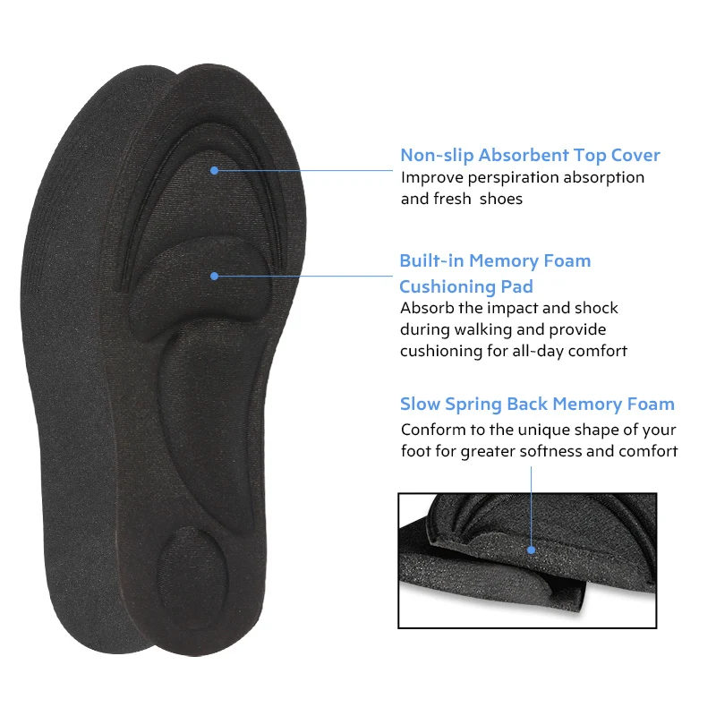 Xiaomi Youpin 4D Memory Foam Orthopedic Insoles for Shoes Women Men Flat Feet Arch Support Massage Plantar Fasciitis Sports Pad