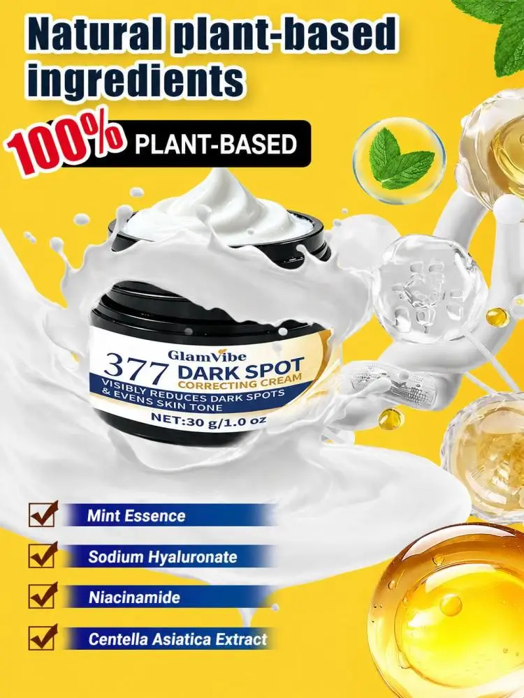 377 Skin Brightening Facial Cream, Moisturizing Non-sticky Face Lotion, Improve Dull Complexion, Even Out Skin Tone for Daily Facial Care