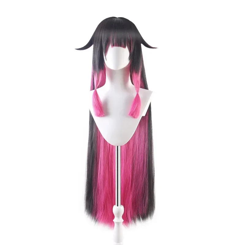 Genshin Columbina Cosplay Wig Fatui Damselette Black Pink Gradient Long Anime Heat Resistant Synthetic Hair Cos Wig  Wig Cap