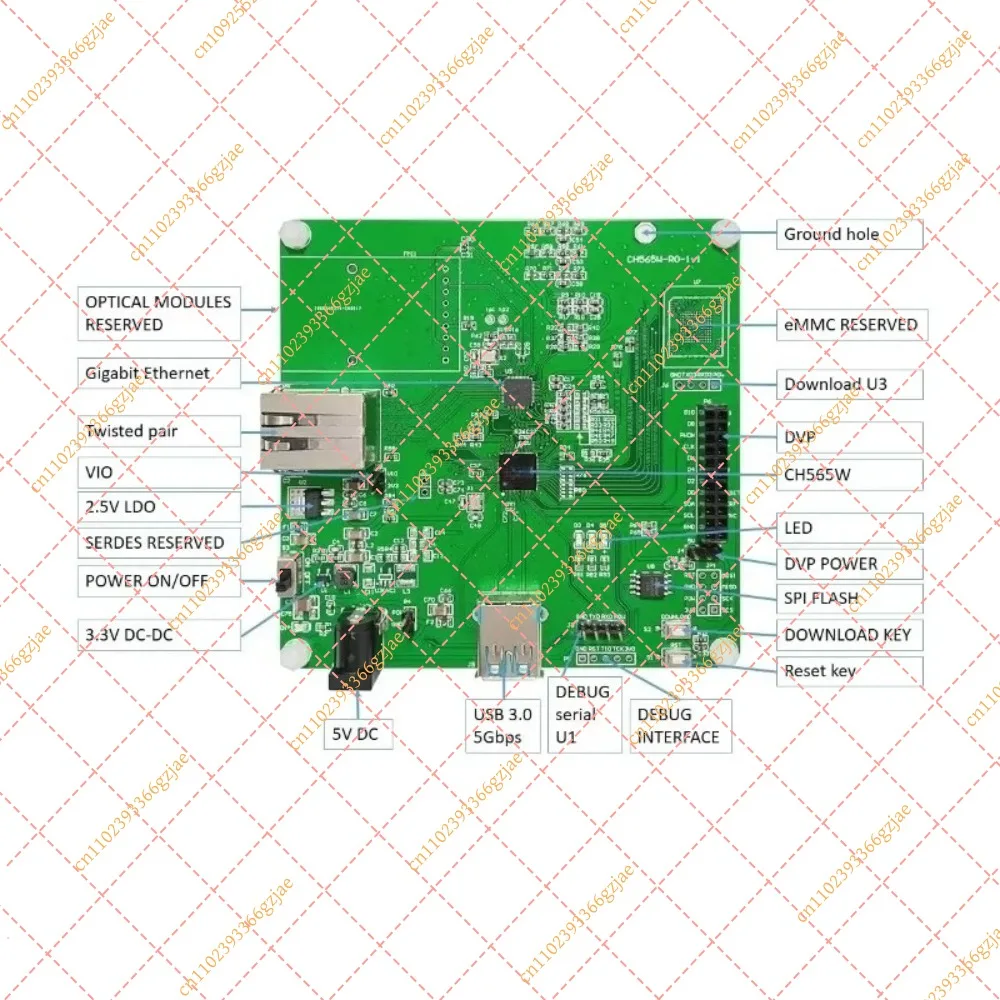 CH565 Development Board with USB3.0/2.0 Interface, Microcontroller Evaluation Board for Embedded