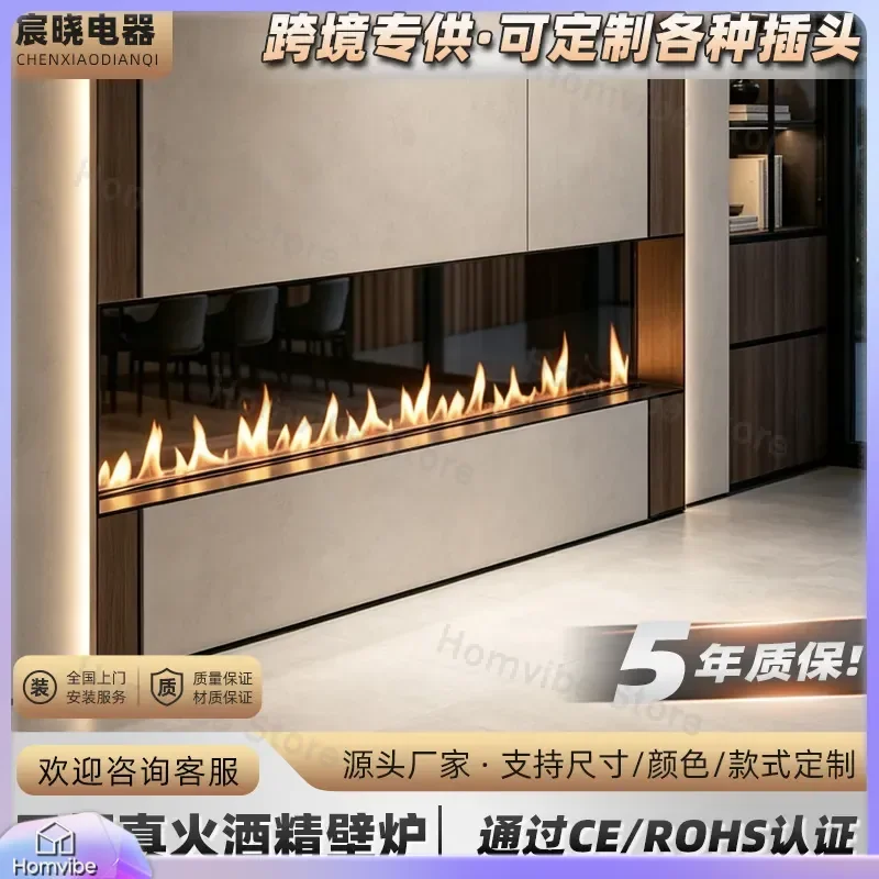 for Embedded Real Fire Alcohol Fireplace Intelligent Remote Control 3D Atomized Bio Ethanol Burner for Home Villa Decoration