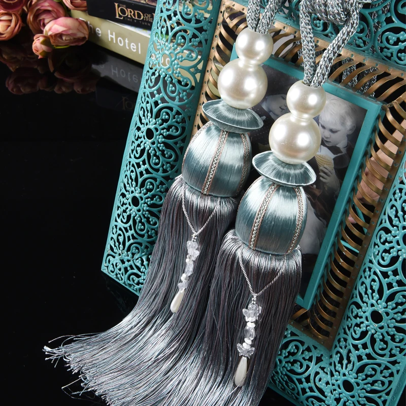 European Decorative Curtain Rope Hanging Tassel Fringe Ball Tieback for DIY Embellish Curtain Holdback Accessories