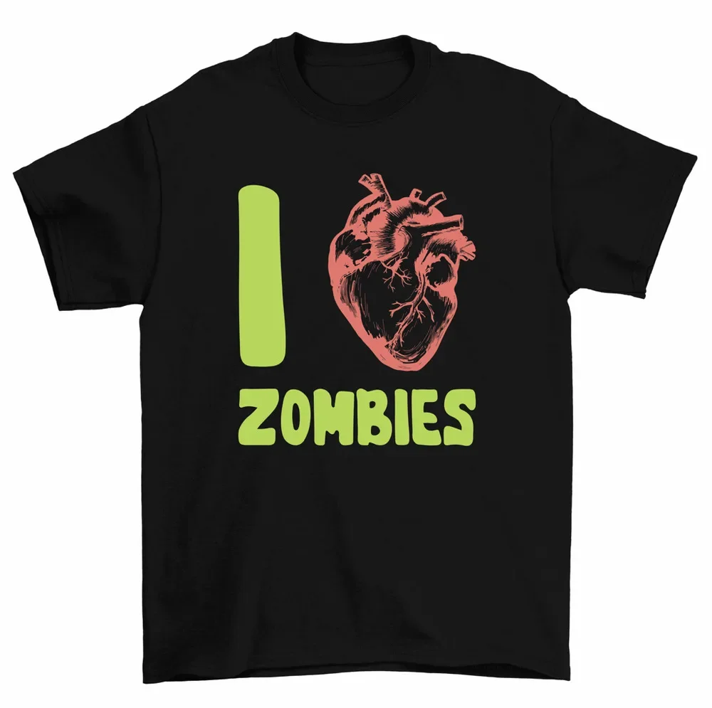

Футболка I Heart Zombies I Love Zombies, забавная футболка на Хэллоуин для мужчин и женщин, высокое качество, 100% хлопок, с коротким рукавом