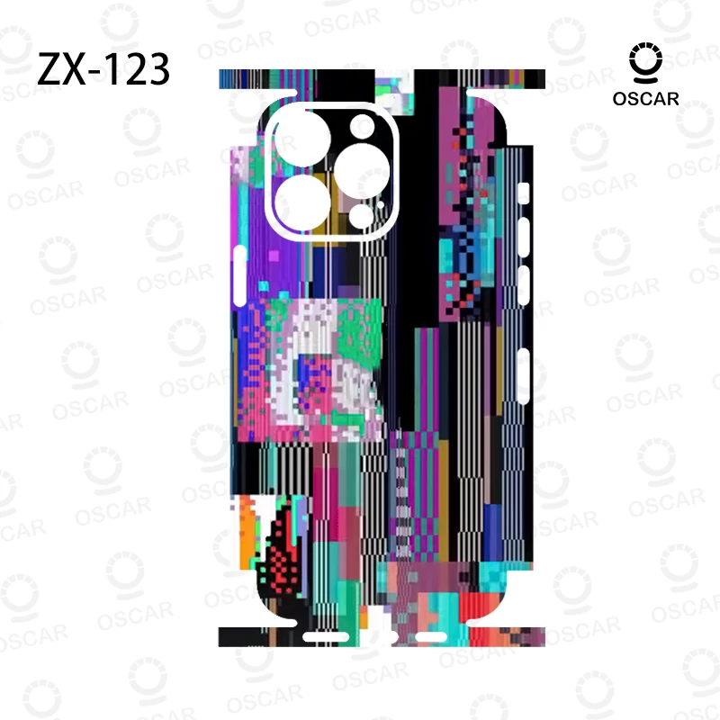 Colorful Decal Skin for iPhone 15 14 13 12 11 Pro XS Max XR Soft Back Screen Protector 3M Wrap with Side Skin Sticker