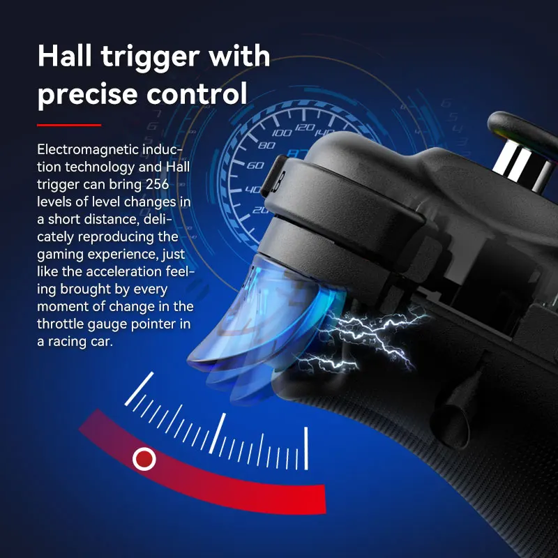 BSP D8 PRO RGB وحدة تحكم بالكمبيوتر اللوحي مقبض لاسلكي للتبديل لعبة BT-متوافق مع عصا التحكم المطاطية لـ P3 P4 أندرويد IOS Gamepad