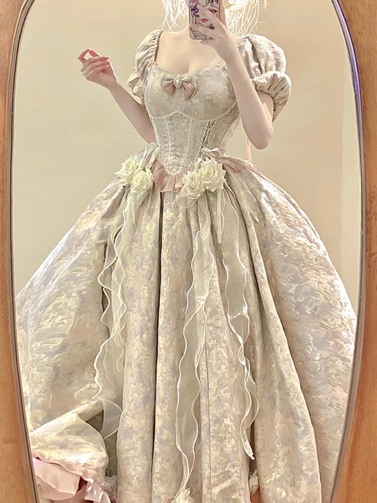 ピンク Ele 誕生日大人のセレモニー Dr パフィー Princ スカート素敵なロリータウェディングドレス床の長さの Faion 2025 ホット販売