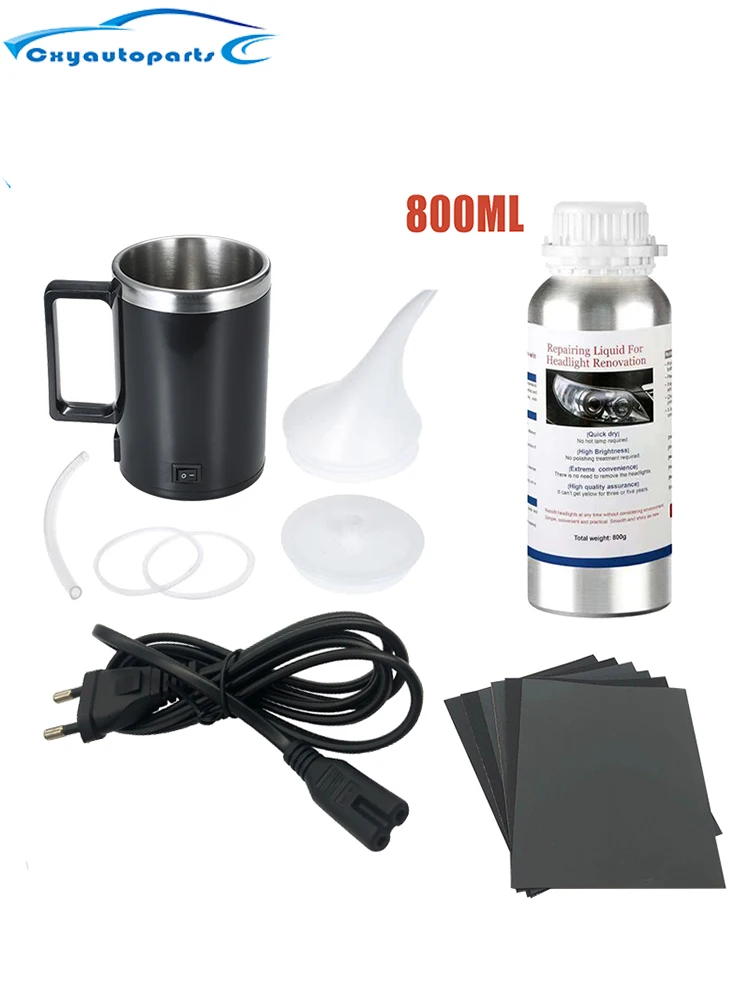 Car headlight restoration kit 800ML Liquid Polymer Repair Fluid Car Headlight Chemical Polishing Kit Automobile Tools