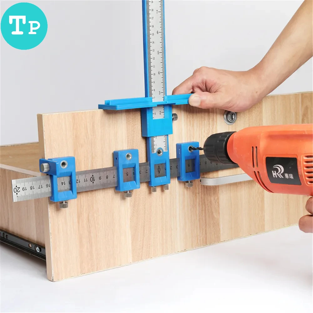 Imagem -04 - Tp-ajustável Hardware Locator Punch Carpintaria Ferramentas Auxiliares Modelo para Instalação Gabinete Porta Gaveta Botão Pull Handle