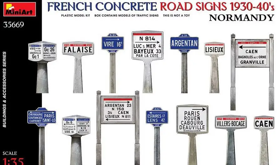 

MINIART 35669 1/35 Scale French Concrete Road Signs 1930-40`S. Normandy