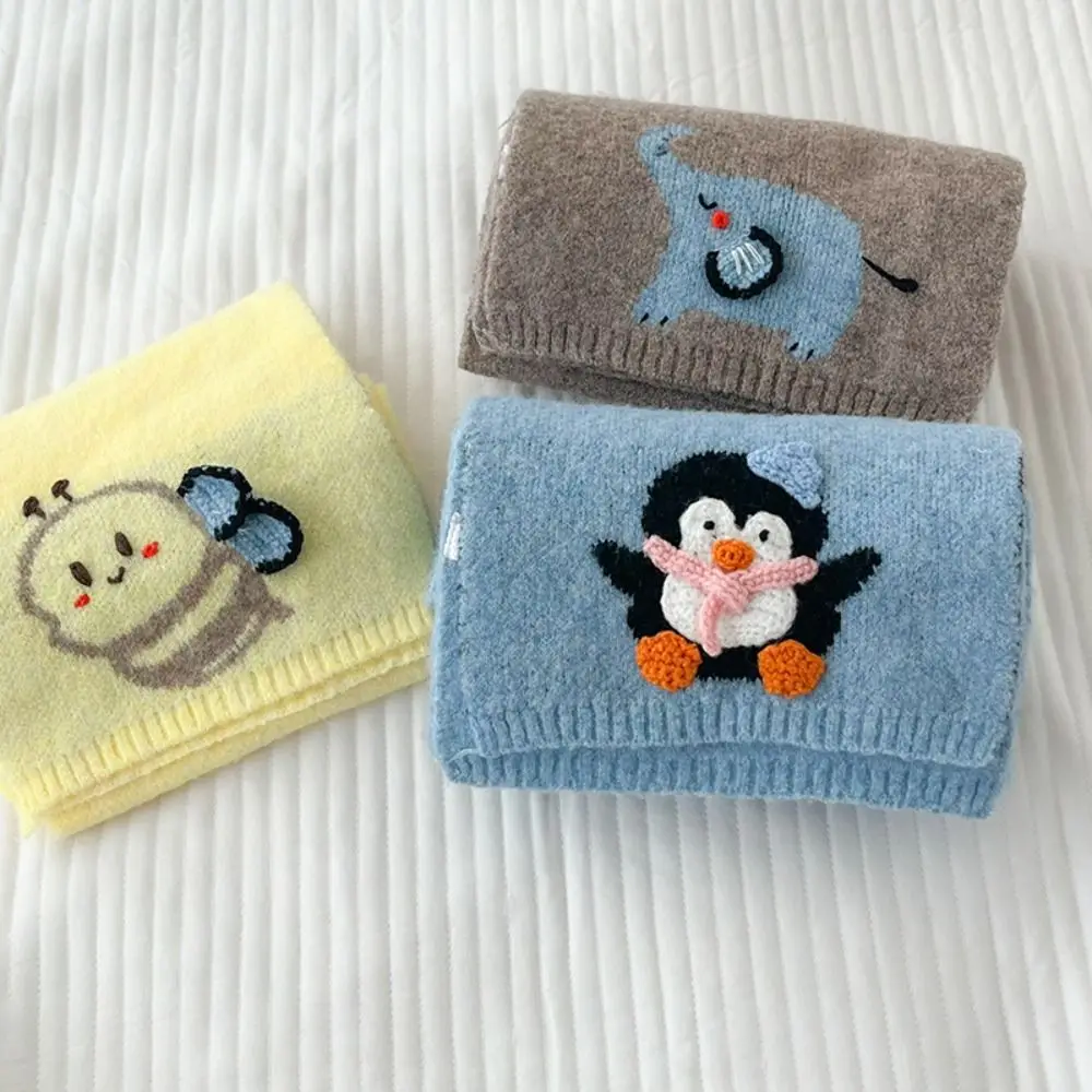 

Soft Colorful Cartoon Embroidery Scarf Sweet Korean Style Cashmere Knitted Scarf Thickened Windproof Winter Neck Warmer Women
