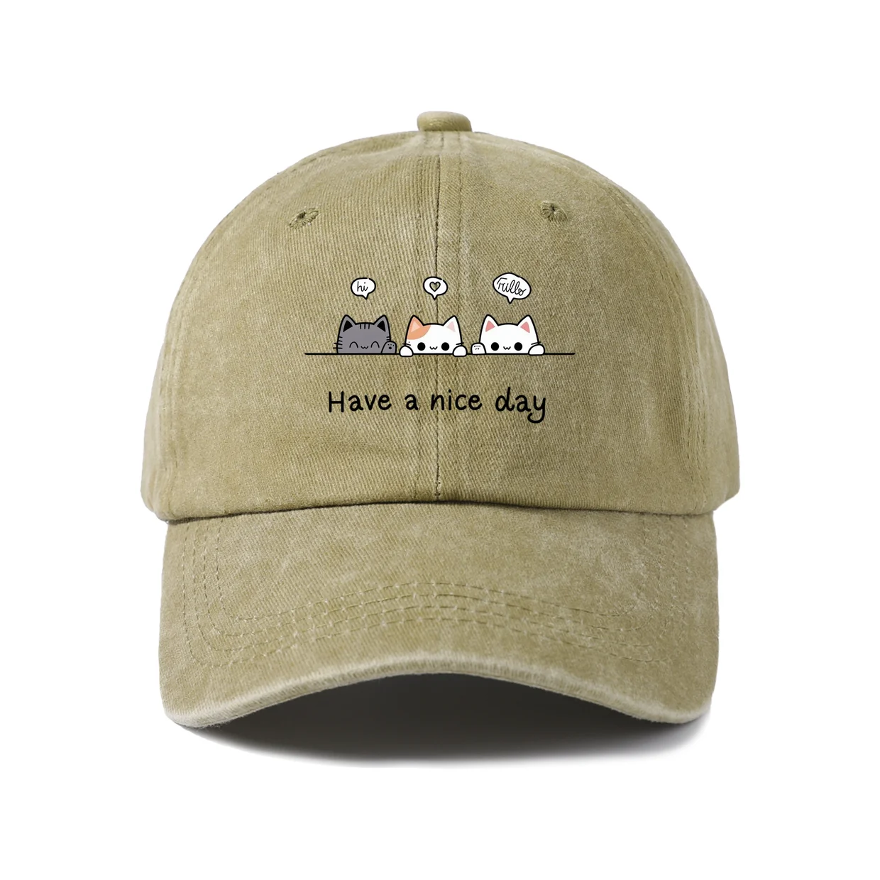 Retro Typography Graphic Graphic Baseball Cap, Vintage Washed Adjustable Unisex Dad Hat, Casual Gift