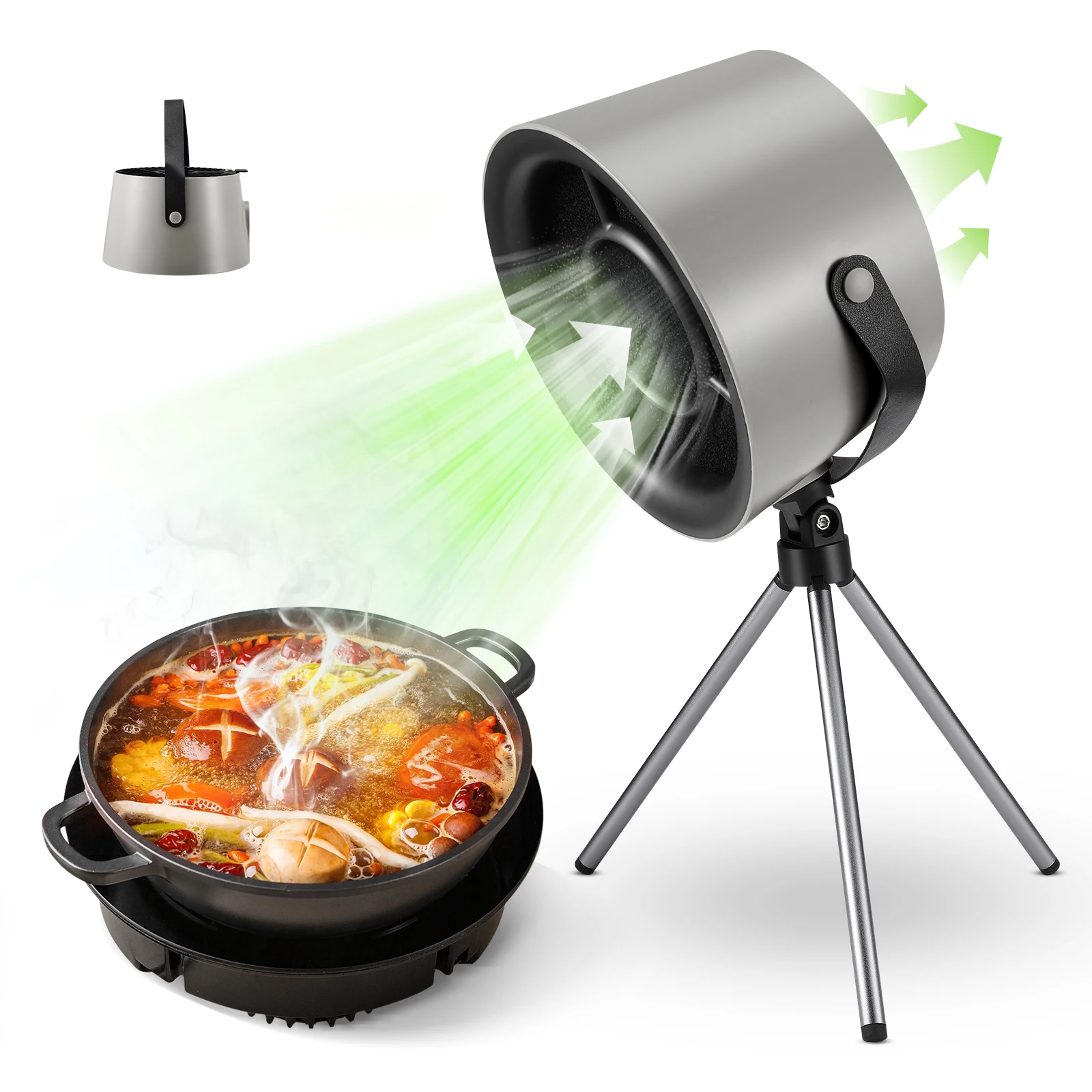 Portable Cooker Hood, Desktop Extractor Hood With 3 Speed Extractor Fan, Kitchen Vent For BBQ, Cooking, Hot Pot view 3