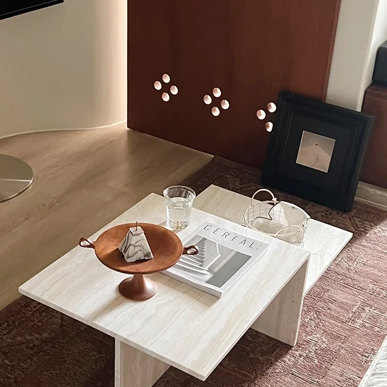 طاولة القهوة على الإنترنت غرفة المعيشة الرخامية المشاهير بسيطة وحديثة ومبتكرة #5