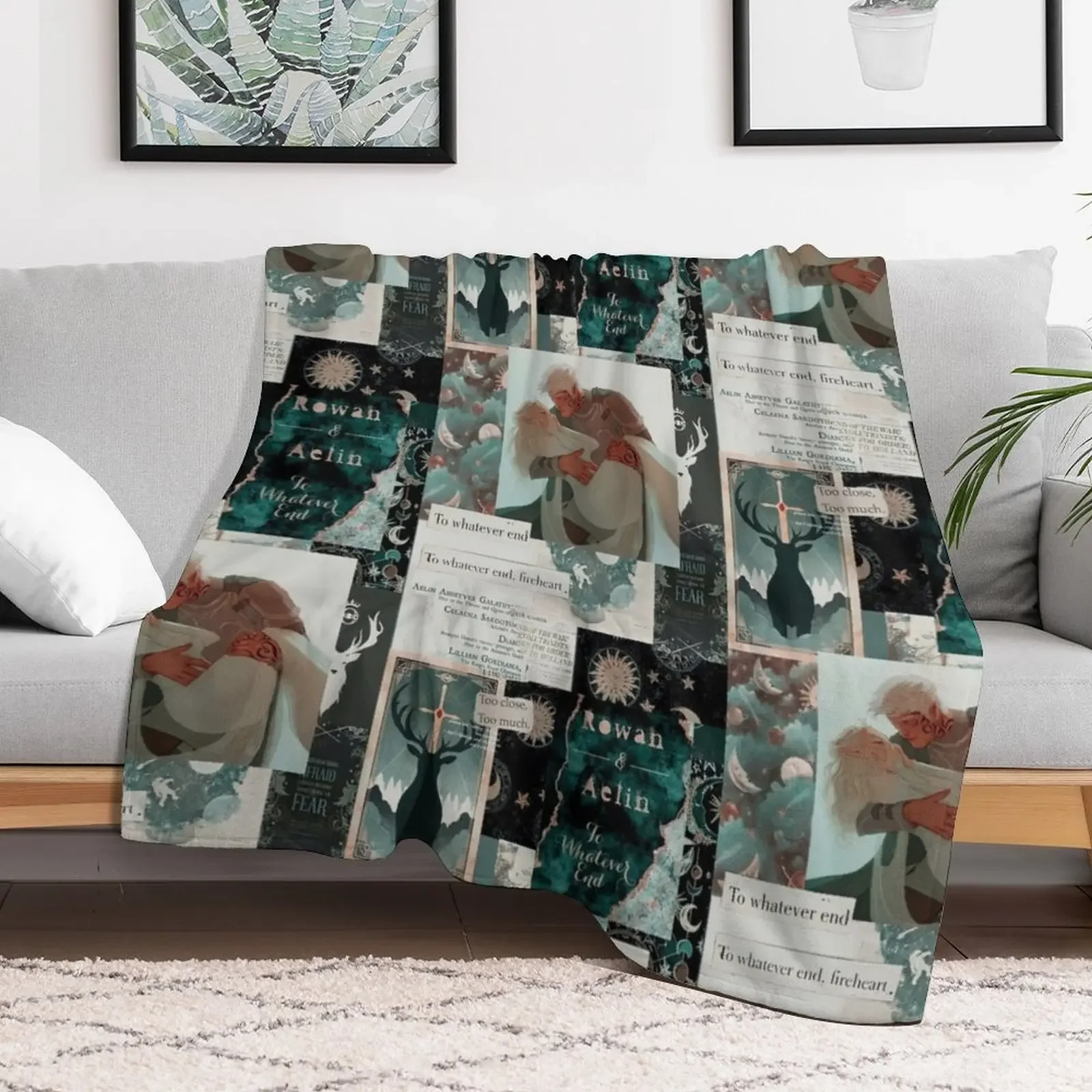 New Throne of glass aelin and rowan Throw Blanket All Season Soft Lightweight Blanket for Home