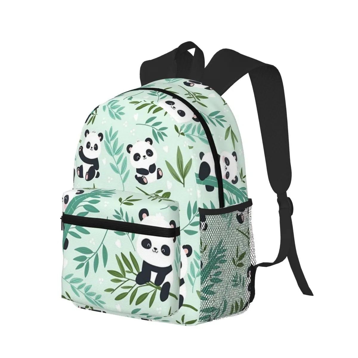 Cartoon Panda And Bamboo Pattern Student Backpack School Bag Hiking Travel Daypack for Men Women Bookbag Shoulder Bags