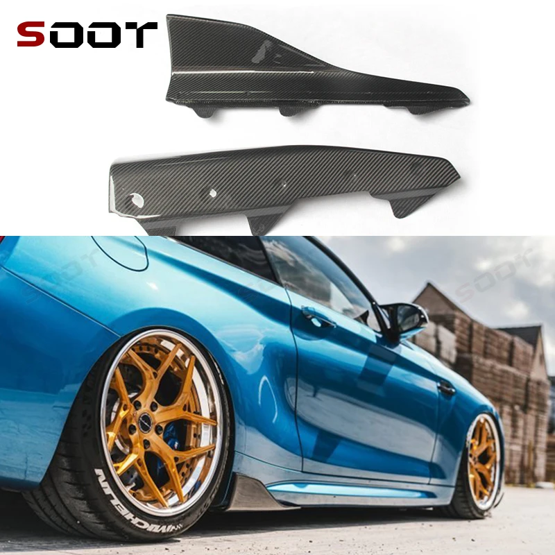

For BMW M2 F87 M2C 2014 - 2021 Carbon Fiber Side Skirts Splitters Cupwings Winglets Canards Apron Auto Parts