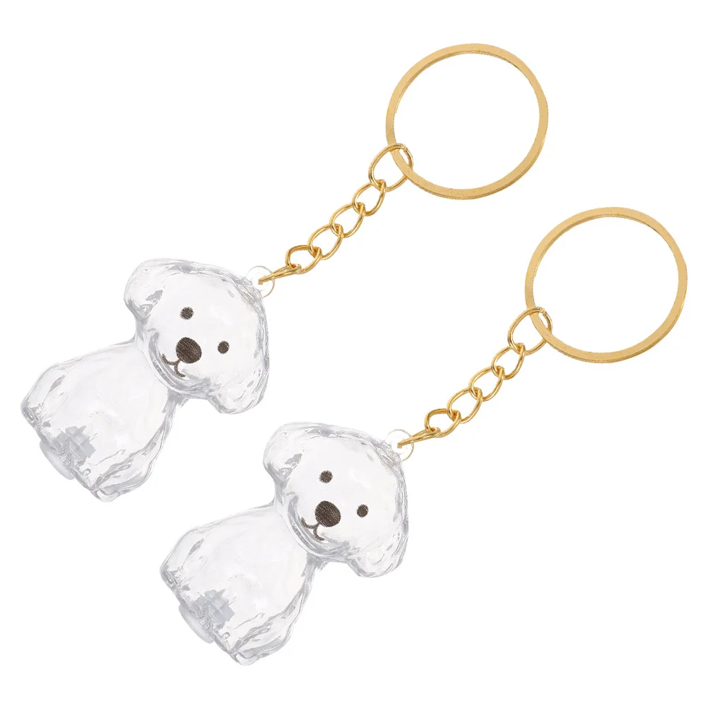 

2Pcs Dog Hair Keepsake Transparent Pet Memorial Keychain Bag Charm Remembrance Gift Holder Key Fob Couple Dog Keychain