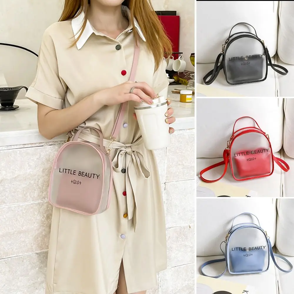 

Ladies Fashion Letter Print Backpack Creative Transparent Large Capacity Casual Simple Shoulder Bags