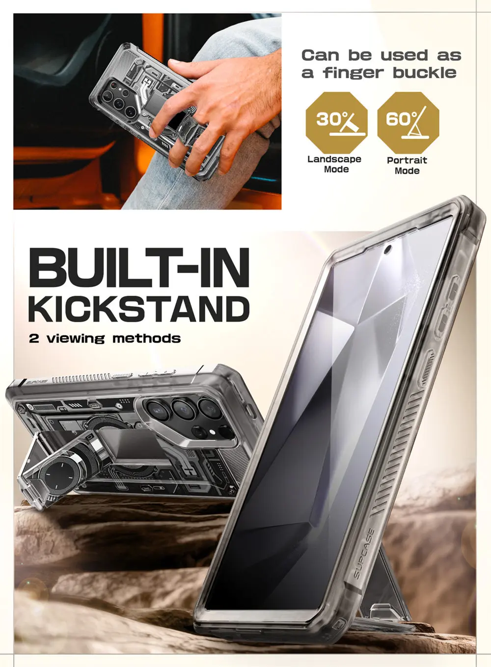 For Samsung Galaxy S24 Ultra Case 2024 SUPCASE UB Pro Full-Body Dual Layer Rugged Belt-Clip Case with Built-in Screen Protector