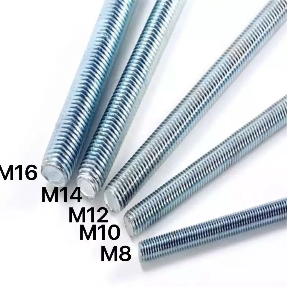1/2/5Pcs M5-M16 6061 Aluminum Alloy Full Threaded Rod Fully Metric Thread Rods Bar Screw Bolts Stud Tooth Stick Leght 60mm-200mm