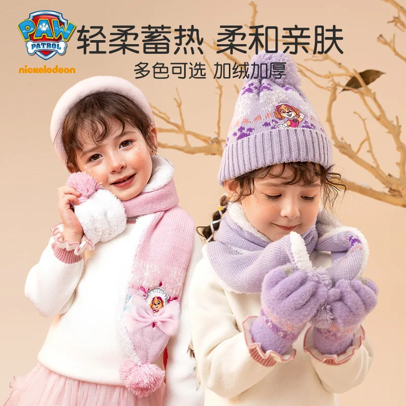Genuine Paw Patrol Cartoon Baby Knitted Hat Autumn Winter Warm Hat for Boys Girls Soft Comfortable Cap Kids Bonnet Age 2-6Y