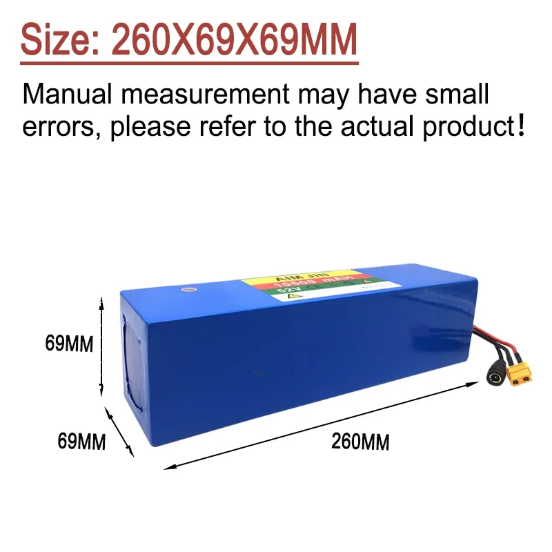 52V 10500mAh 14S3P Li-Ion Rechargeable Battery Pack 10.5Ah Built-in BMS 250W 500W 750W Lithium Batteries