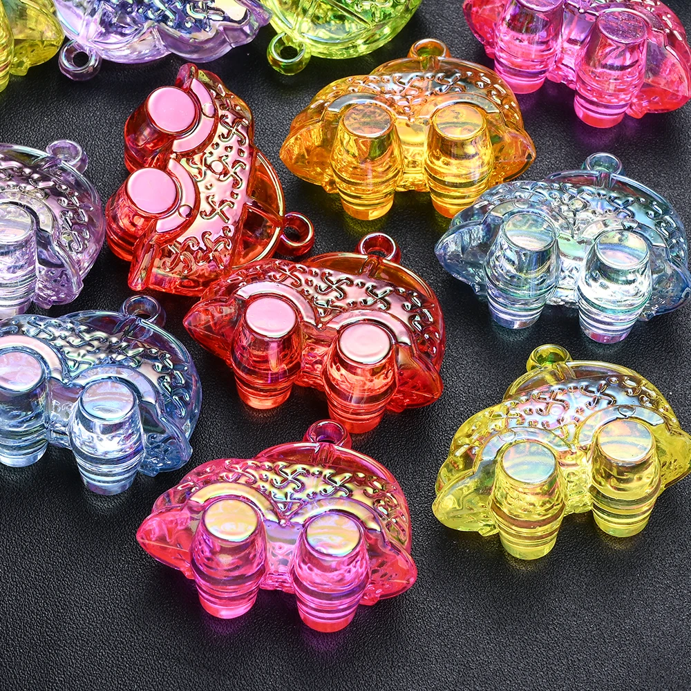 5 Stück 36*44MM Gemischte Farben Große Transparente Farbverlauf-Acryl-Autoanhänger für Handarbeiten DIY Schmuckzubehör – Detail 1