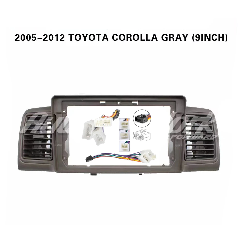 WQLSK 2 DIN 9 inch Car Radio Fascia Panel For TOYOTA Corolla EX 2007-2012 2013+ Stereo Dash Frame Android Power Adapter