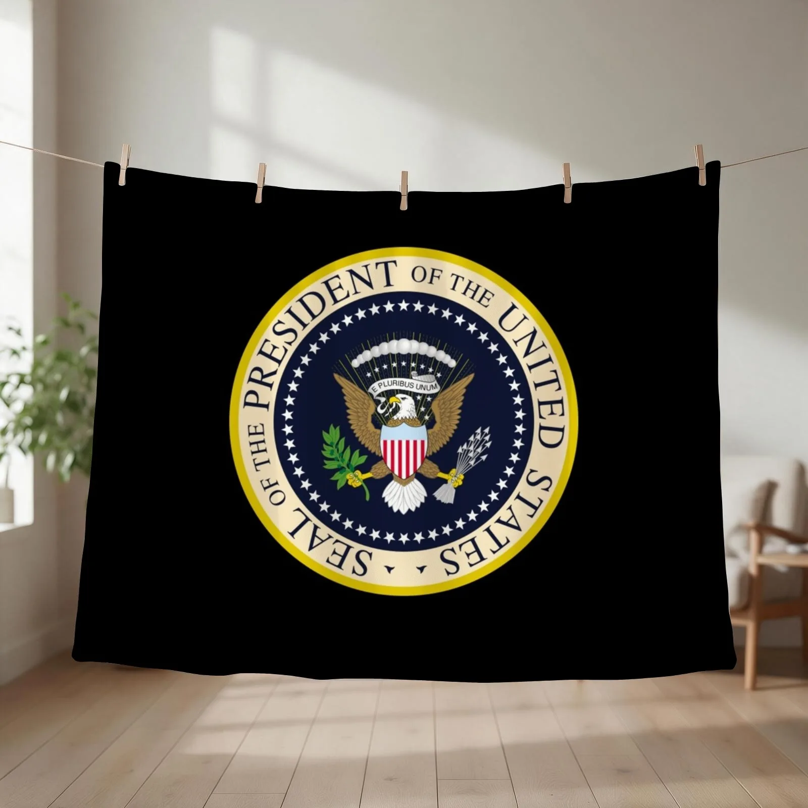 seal of President of the United States Throw Blanket Flannels for babies Decorative Beds Cute Plaid Blankets