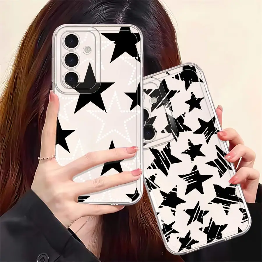 เคสโทรศัพท์แบบนิ่มสำหรับ Samsung Galaxy A32 A16 A17 A21s A12 A52s A50 A52 A71 A72 A31 A51 ลายดาวห้าแฉก