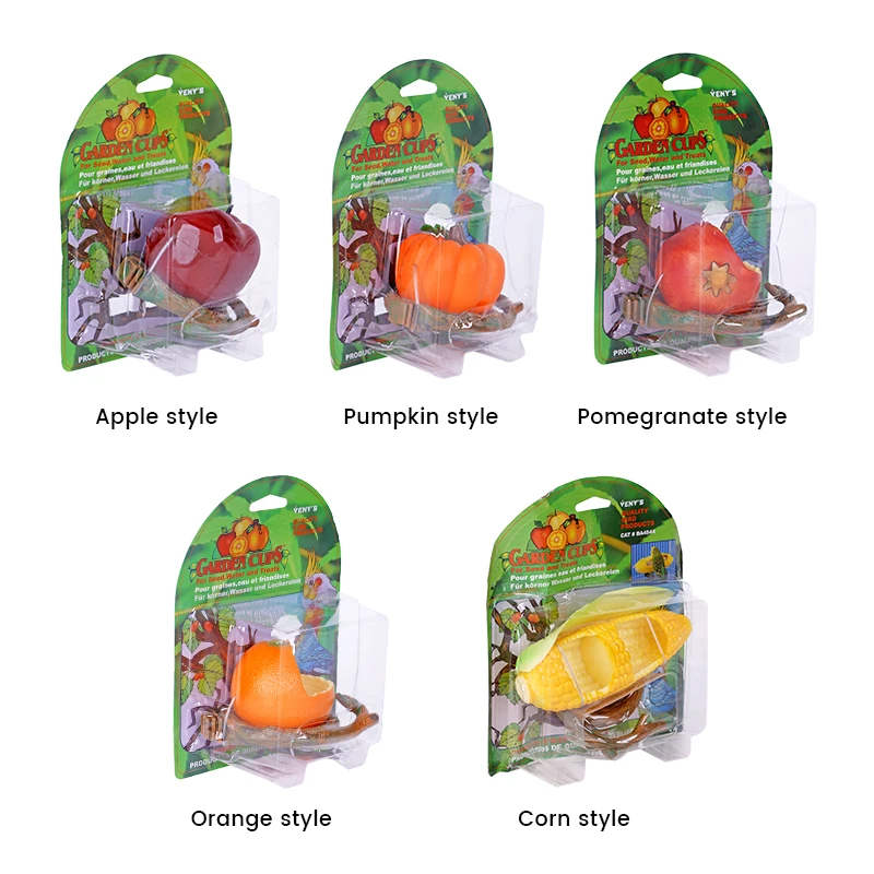 Funny Fruit Shape Bird Parrot Feeder Bowl Cage Pomegranate Food Water Feeding Bowl Container For Crates Cages Pet Supplies