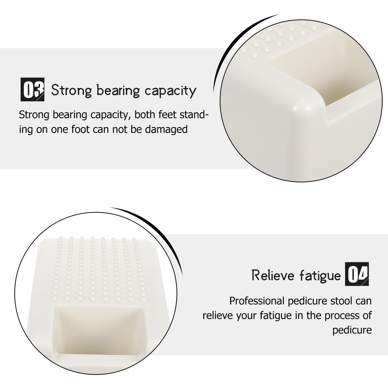 

1pc Pedicure Stool Footstool Pedicure Support Bathroom Adult Anti Skid Massage Feet Sole Capacity Durable Home Salon