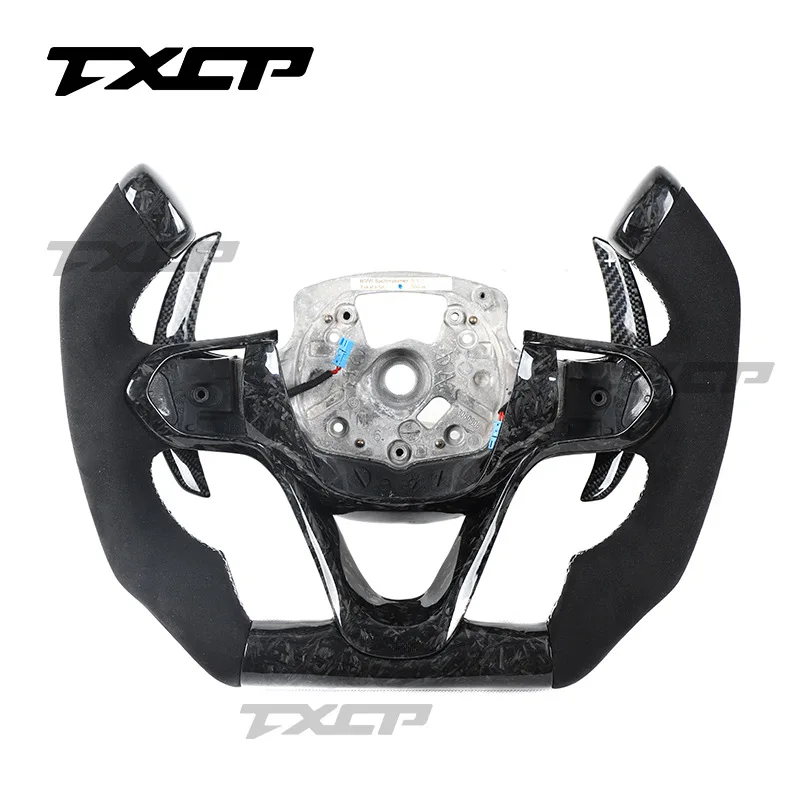 

Suitable for BMW I8 sports car car modification upgrade leather punched LED carbon fiber steering wheel paddle