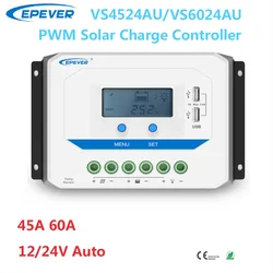 45A 60A EPEVER PWM Solar Charge Controller 12V24V Auto Backlight LCD Dual USB PV Charger Regulator for Solar Home