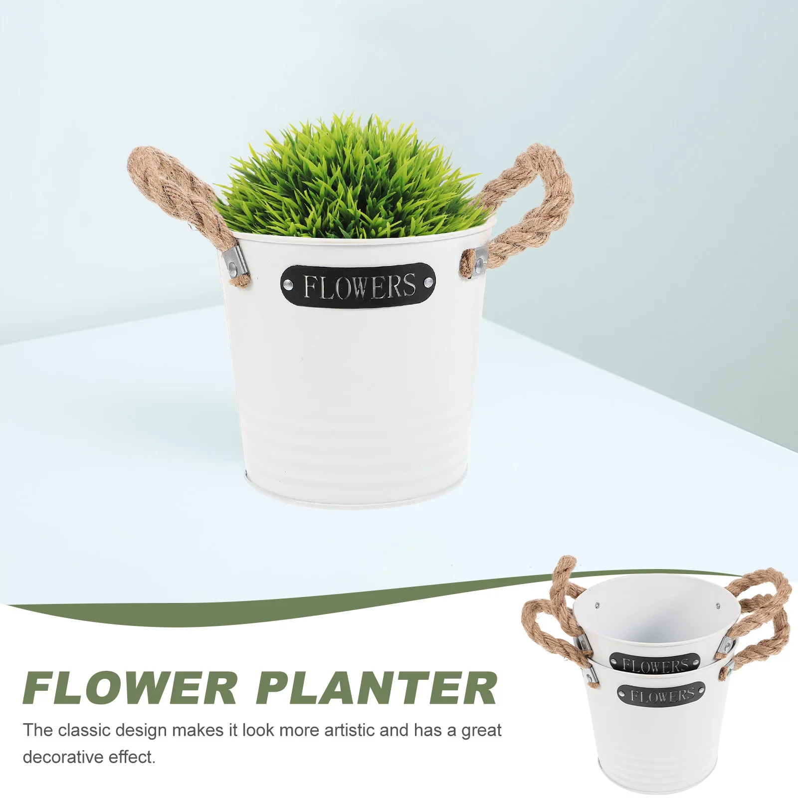 

2Pcs Wavy Texture Flower Planter Iron Rustic Floral Vase for Home Decoration and Flower Arrangement Teaching Artistic Bouquets