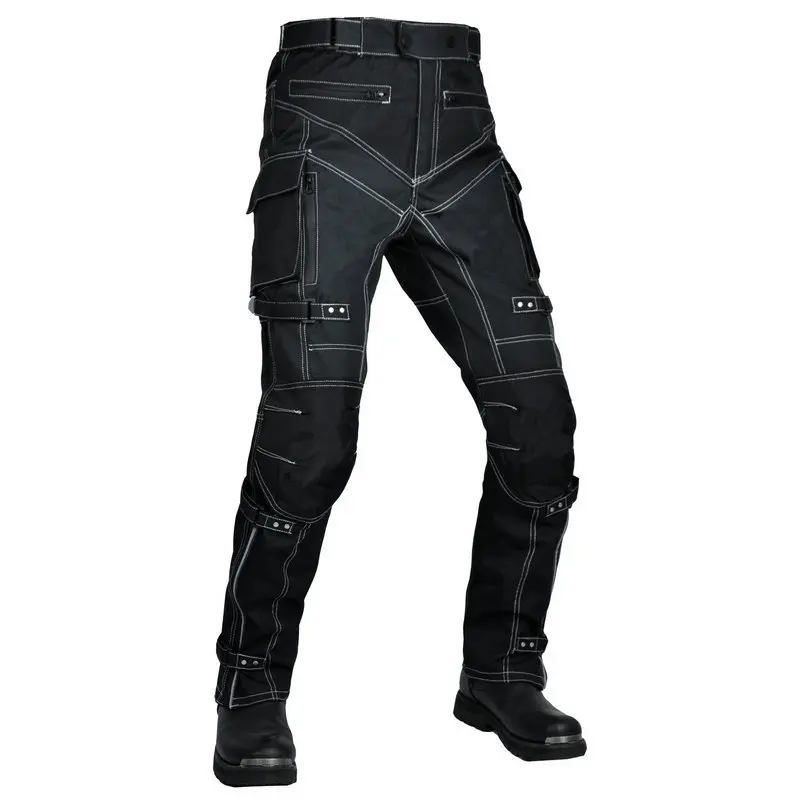 Pantalon d'équitation de moto anti-chute, pantalon de moto taille haute, imperméable, protection Oxford grill, 4 saisons