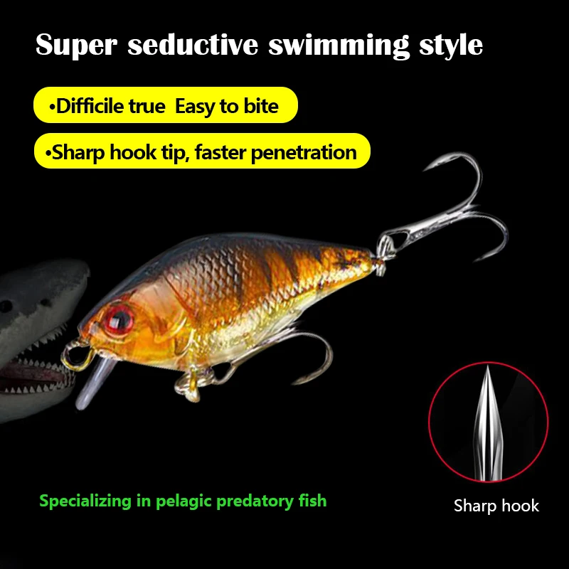 3D Eyes 7.5cm 10.2g Hard VIB Lures Fishing Minnow Bait Treble Hooks Sinking Crankbait Wobblers Fishing Tackle