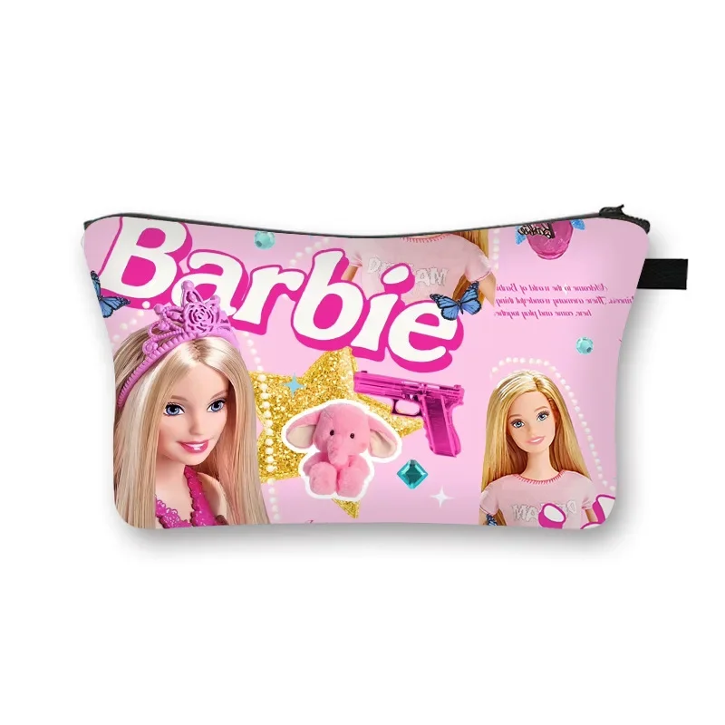 Barbie Girls Makeup Bag Women Travel Cosmetics Toiletries Large Capacity Convenient Fashion Simple Storage Bag Movie Peripheral